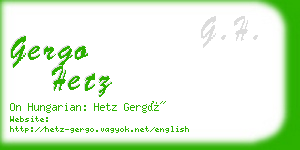 gergo hetz business card